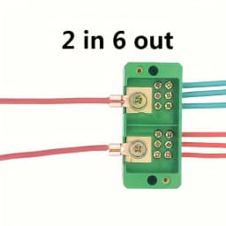 1 Piece Fj6 Single-Phase/Three-Phase Electrical Junction Box - 2inch Outlets, 6/8/12 Ports, Brass Terminal Block, Suitable for Household Distribution, Maximum Support 200A, 220V