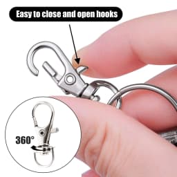 25-200Pcs Swivel Lobster Clasp Snap Hooks Stainless Steel Key Ring Clasp D Ring Snap Hook for Keychains Jewelry DIY Crafts