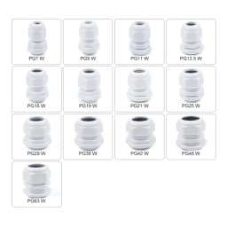 5PCS IP68 Waterproof Adjustable Cable Gland Connectors PG7 PG9 PG11 PG13.5 PG16 PG19 Black White Plastic Nylon Joints