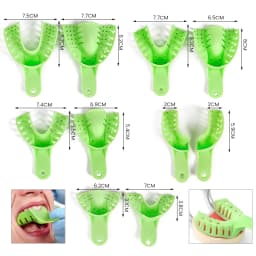 Dental Impression Trays Holder Disposable Plastic Denture Tray S / M / L Adult Children Teeth Plaster Tray Holder Oral Materials