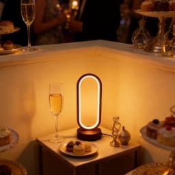 1Pcs Table Lamp Bedroom Ring Table Lamp Living Room Black And White USB Dimming Bedside Lamp LED Small Night Light