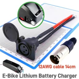 3Pin XLR Lithium Battery Charger Port Inline Plug Adapter Connector Jack Socket For E-Wheelchair Electric Scooters Parts E-Bike