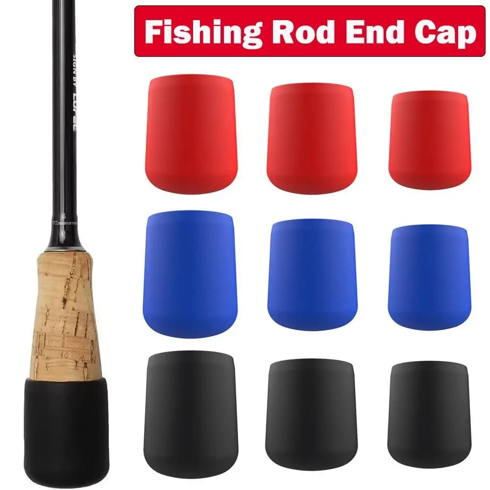 4pcs Fishing Rod End Cap Silicone Plug Cover Fishing Rod Tail Plug Protector Case Strong Elasticity Fishing Tackle Accessories
