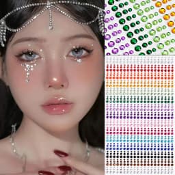 162/216/900pcs Eye&Face&Body Diamond Tattoos Stickers 3/4/5/6mm Colored Glitter Rhinestone Tattoo for Party Makeup Gem Accessory
