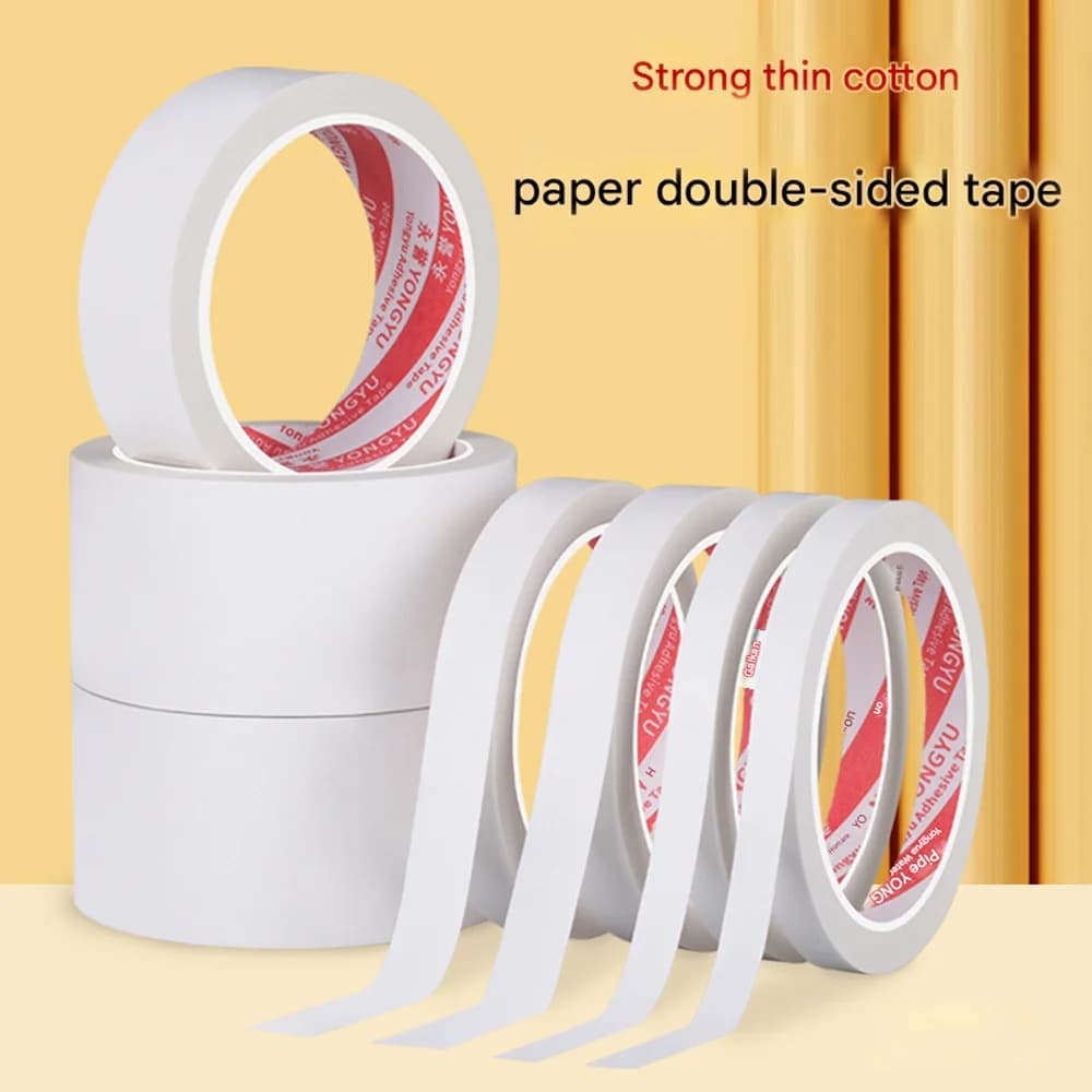 10/50m Ordinary Double-Sided Tape Long-Lasting Adhesion High Viscosity Student Stationery Transparent Traceless Advertising Home