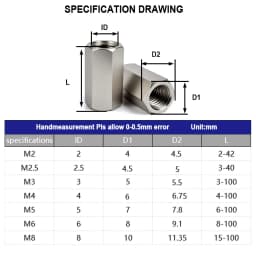 M2 M2.5 M3 M4 M5 M6 304 Stainless Steel Hex Motherboard Standoff Board Rack Stud Spacing Screw Female PCB Pillars Bolt Spacer