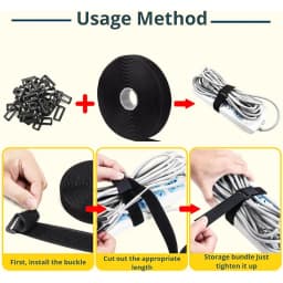 1/2/5Meter Adjustable Cable Straps with Buckles Reusable Fastening Cable Ties Hook and Loop Securing Strap for Cord Organiser