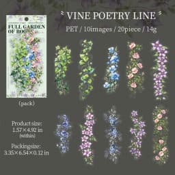 JIANQI 20 pcs Vintage Long strip Stickers pack Decorative Scrapbooking Diary Album hand made junk journal supplies