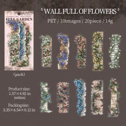JIANQI 20 pcs Vintage Long strip Stickers pack Decorative Scrapbooking Diary Album hand made junk journal supplies