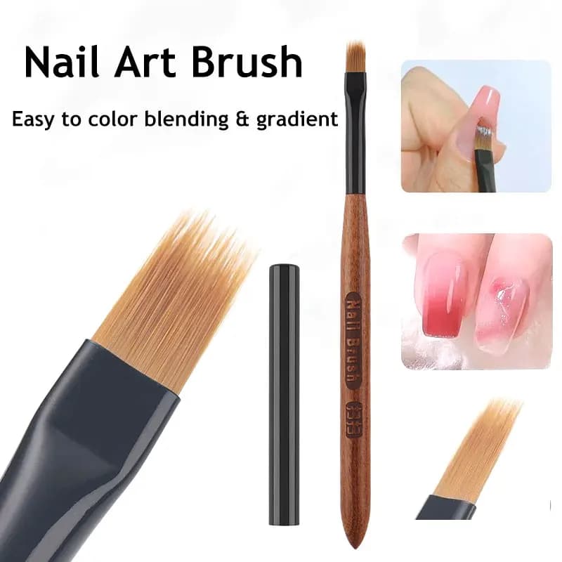 Wooden Gradient Nail Art Brush Acrylic Nail Ombre Pen DIY UV Gel Brushes Drawing Flowers Nails Brush Manicure Tools for Salon