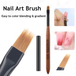 Wooden Gradient Nail Art Brush Acrylic Nail Ombre Pen DIY UV Gel Brushes Drawing Flowers Nails Brush Manicure Tools for Salon