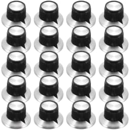 Miwayer 5/10/20 PCS Guitar Effect Pedal Knob Chrome Top Arrow Indication Knob/6.35MM Shaft/Compatible with Electric Guitar Bass