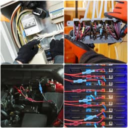 Quick Splice Self-Stripping Electrical Terminals T-Tap Wire Connectors Fully Insulated Disconnects Kit for Wiring Automotive