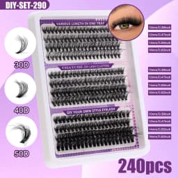 14-20mm Fluffy cluster Lash extenstions Natural Matte Black Professional false eyelashes 200D DIY manga Lashes supplies makeup