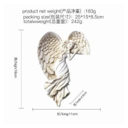 Angel Wings Resin Craft Door Frame Ornament Angel Winged Goddess Pendant Garden Door Decoration Home Gifts Left Right Wings