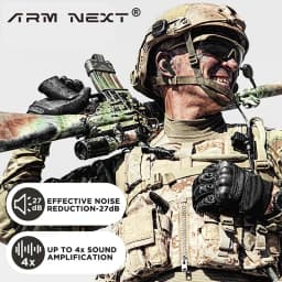 ARM NEXT Tactical Earphone Earplugs for Noise-canceling Ear Caps for Shooting Hearing Protection NRR27dB