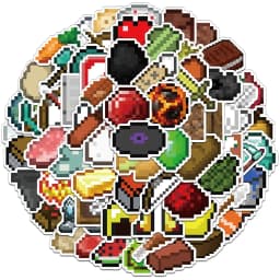 70PCS Creative Pixel Game Stickers Decorative Phone Cases Notebook Water Cups DIY Personalized Stickers