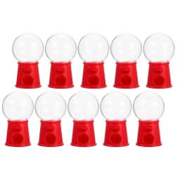 10pcs Mini Gumball Machine Bright Colors Reusable Plastic Dispenser Safe Materials Candy Machine Gifts Packaging Boxes Cake