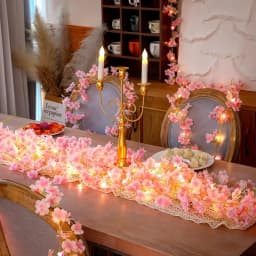 180cm Artificial Pink Cherry LED Blossom Vine Home Room Table Decoration Garden Curtains Accessories DIY Party Wedding Decor