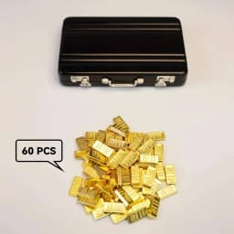 Mini Gold Bar Replica - 24K Gold-Plated Alloy Collectible, Decorative Display Model for Home/Office, Investment Prop Gift (Reali