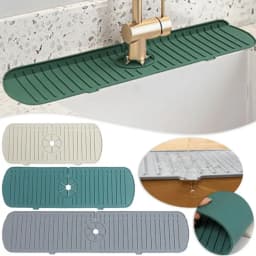 Silicone Drain Mat, Kitchen Faucet Sink Splash Guard, Sink Draining Pad Behind Faucet,For Kitchen & Bathroom Countertop Protect