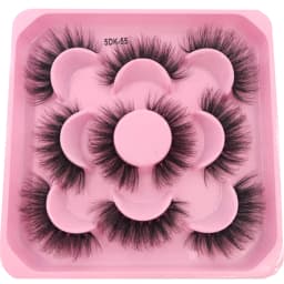 HBZGTLAD 5 Pairs of Artificial Mink Eyelashes Long-Lasting Natural Dramatic Eyelash Extension Beauty and Makeup Eyelashes