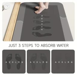 Diatomaceous Earth Bath Mat Super Absorbent Non Slip Fast Drying Soft Floor Mat for Bathroom Shower Laundry Bedroom Kitchen RV
