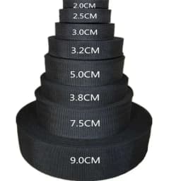 10M Black Webbing 20/25/32/38/50/70/80/100mm Nylon Strap Ribbons Tape Belt Sling Decorative Webbings for Sewing Bais Supplies