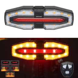 Bike Rear Light Turn Signal Solar/Basic Wireless Remote Control Bicycle Lamp Type-c Rechargeable Cycling Rear Lighting Taillight