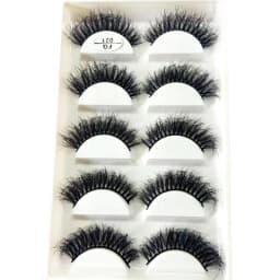 HBZGTLAD 5Pairs Handmade Mink Lashes Short False Eyelashes Dense Natural Long Messy Eye Lashes Reusable Stage Makeup Eyelashes