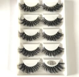HBZGTLAD 5Pairs Handmade Mink Lashes Short False Eyelashes Dense Natural Long Messy Eye Lashes Reusable Stage Makeup Eyelashes
