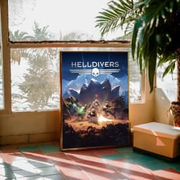 Game H-Helldivers Vintage Posters Sticky Vintage Room Home Bar Cafe Decor Kawaii Room Decor