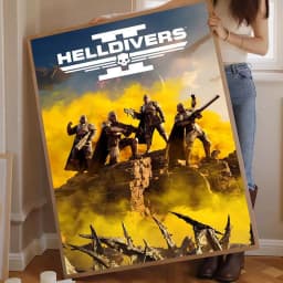 Game H-Helldivers Vintage Posters Sticky Vintage Room Home Bar Cafe Decor Kawaii Room Decor