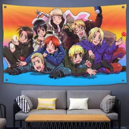 H-Hetalia W-World Stars Flag Room Bedroom Home&Outdoor Wall Hanging Concert Printed Background Decoration Art Banner