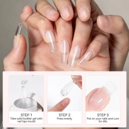 BORN PRETTY 60g Clear Milky White Non Stick Hand Extension Gel Nail Polish Molding Semi Permanent Soak Off Building Hard Gel