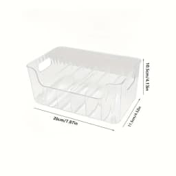 1pc Clear Plastic Seasoning Storage Box with Adjustable Divider | Versatile Kitchen Organizer for Spices, Snacks and Small Items