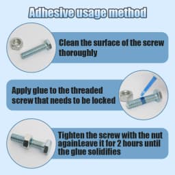 LOOLIFL Blue Thread Locker 243 Nuts-Bolts Locker, Screw Adhesive Lock Tight Seal Fasteners Anaerobic Curing Metal Glue,Rustproof