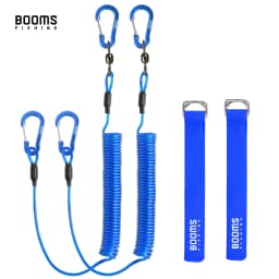 Booms Fishing T02RB1 Fishing Rod Tether Boat Kayak Paddle 2M Heavy Duty Elasticity Lanyard for Fishing Tools Rods Strap 4pcs/Set