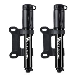 WEST BIKING Mini Bike Pump 100PSI Schrader Presta Valve MTB Road Cycling Pump Aluminum Alloy Bicycle Hand Air Pump Tire Inflator