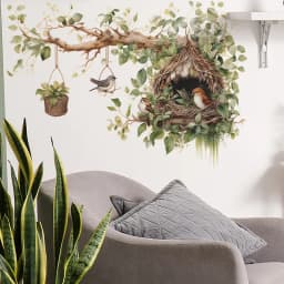Large Size Wall Stickers for Living Room Bedroom Decoration Chinese Style Tree Branches Bird Wall Decals Self Adhesive Wallpaper