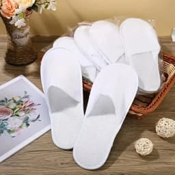 20/50Pcs Luxury Hotel and Spa Slippers - Non-Slip, Comfortable, Disposable Travel Slippers, Individually Packaged. White Fabric Slippers for Men and Women, Perfect for Home, Travel, and Relaxation, Casual Wear | Unisex Slippers | Soft Texture