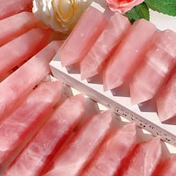 Rose Quartz Natural Healing Crystal Tower, Pink Crystal Pillar, 6 Sided Single Point Energy Crystal Stone, Point Healing C563