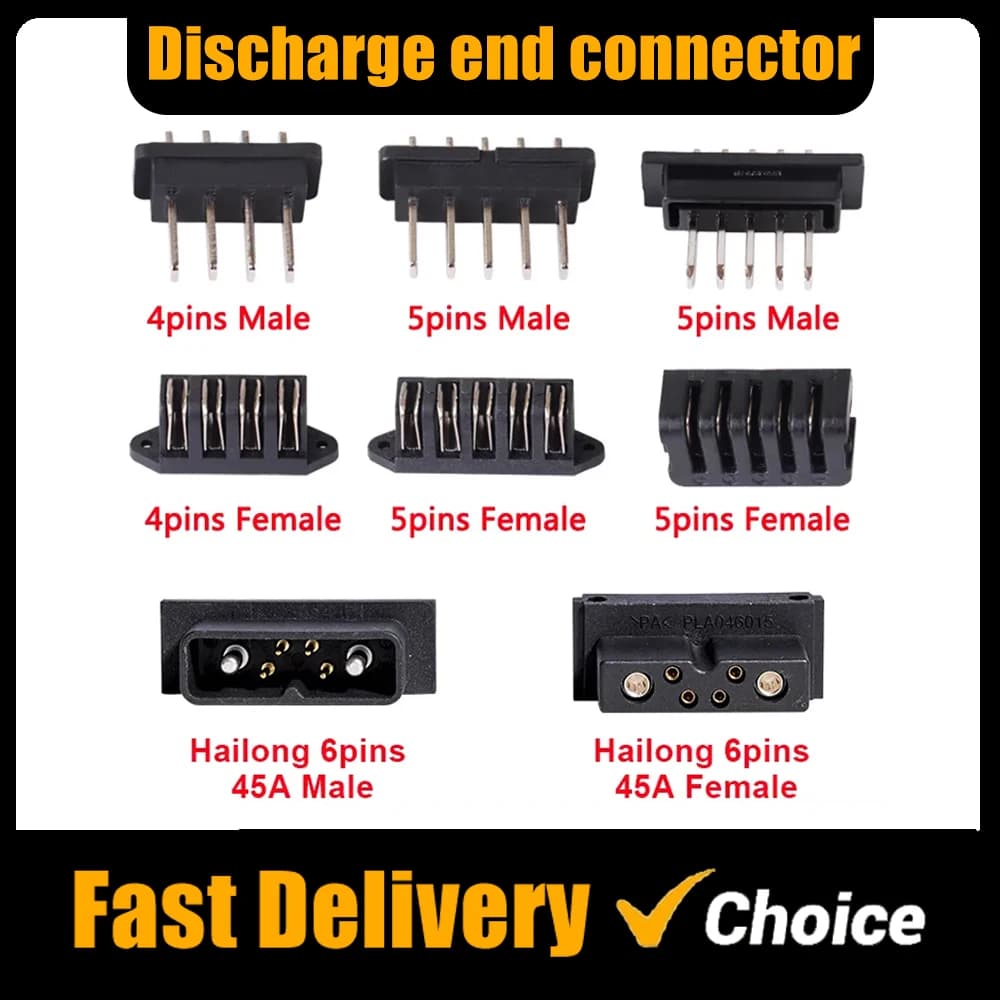Hailong Power Discharge Connector 4pins / 5pins Male or Female / Ebike Parts Power Plug