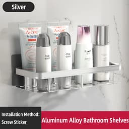 Bathroom Shelf Bathroom Towel Rack Shelves Wall Shower Shampoo Rack No Drill Shelf Bathroom Tripod Storage Rack
