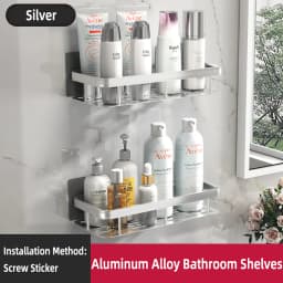 Bathroom Shelf Bathroom Towel Rack Shelves Wall Shower Shampoo Rack No Drill Shelf Bathroom Tripod Storage Rack