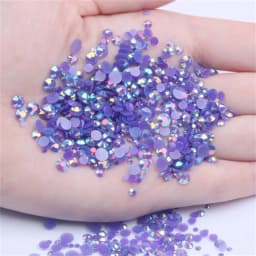 2mm~6mm 1000 Resin Jelly Drill Non Thermal Repair Ab Flat Back Plastic Crystal Nail Diy Glitter Stone