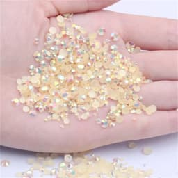 2mm~6mm 1000 Resin Jelly Drill Non Thermal Repair Ab Flat Back Plastic Crystal Nail Diy Glitter Stone