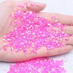 2mm~6mm 1000 Resin Jelly Drill Non Thermal Repair Ab Flat Back Plastic Crystal Nail Diy Glitter Stone