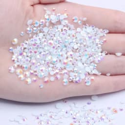 2mm~6mm 1000 Resin Jelly Drill Non Thermal Repair Ab Flat Back Plastic Crystal Nail Diy Glitter Stone