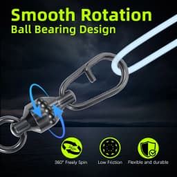 9KM Snap Fishing Swivels 25~100Pcs Split Ring Fishing Ball Bearing Swivel Carp Fishing Lure Connectors Power Clip Snap Saltwater